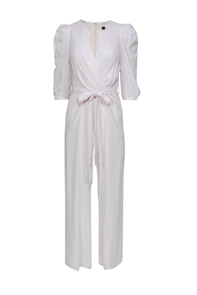 Current Boutique-BCBG Max Azria - Pale Pink Puff Sleeve Wide Leg Jumpsuit Sz XXS