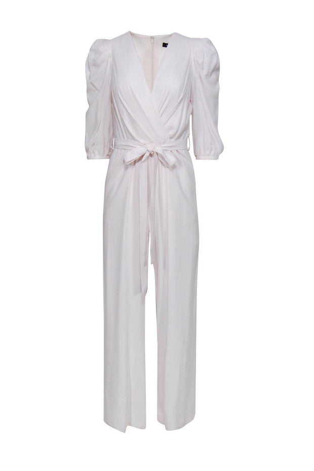 Current Boutique-BCBG Max Azria - Pale Pink Puff Sleeve Wide Leg Jumpsuit Sz XXS