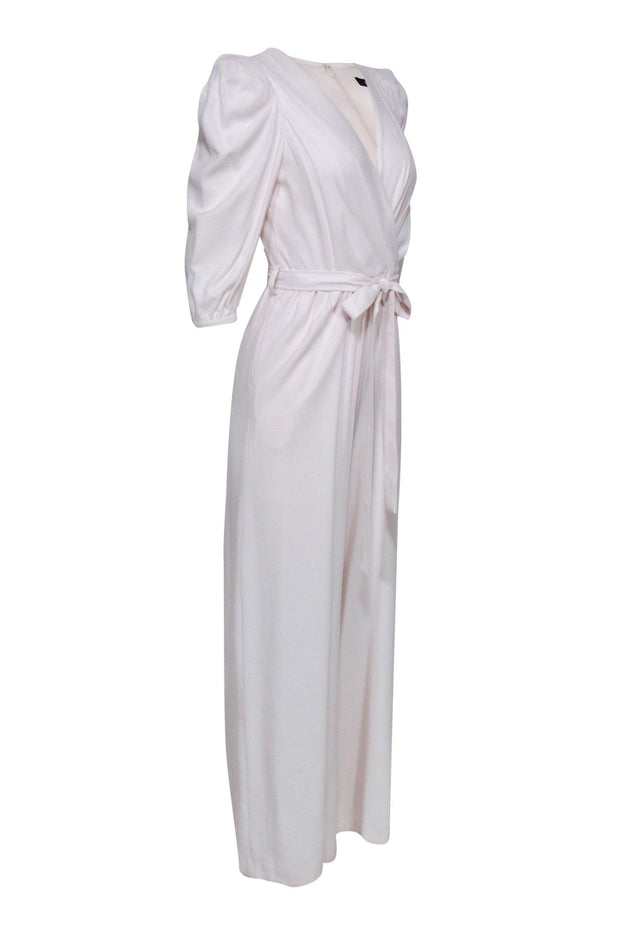 Current Boutique-BCBG Max Azria - Pale Pink Puff Sleeve Wide Leg Jumpsuit Sz XXS