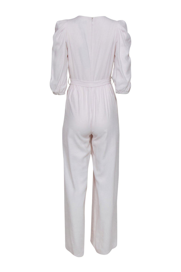 Current Boutique-BCBG Max Azria - Pale Pink Puff Sleeve Wide Leg Jumpsuit Sz XXS
