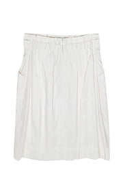 Current Boutique-BCBG Max Azria - White Pleated Pencil Skirt w/ Buttons Sz 2