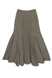 Current Boutique-Beaufille - Olive, Beige & Black Woven Trumpet Maxi Skirt Sz 2