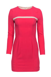 Current Boutique-Black Halo - Pink & White Colorblocked Long Sleeve Bodycon Dress Sz 0
