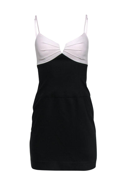 Current Boutique-Black Halo - Black & White Strappy Bodycon w/ Front Pleats Sz 2