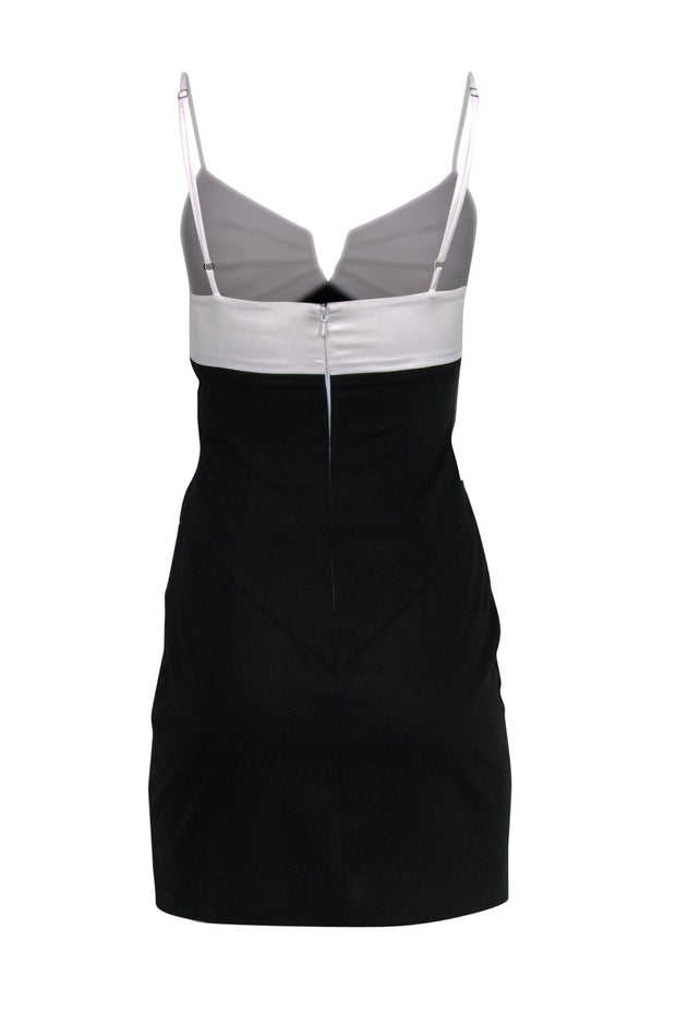 Current Boutique-Black Halo - Black & White Strappy Bodycon w/ Front Pleats Sz 2