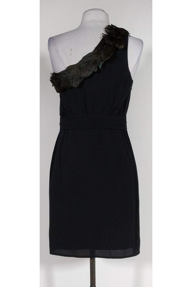 Current Boutique-Black Halo - Black Feather Trim Dress Sz 4