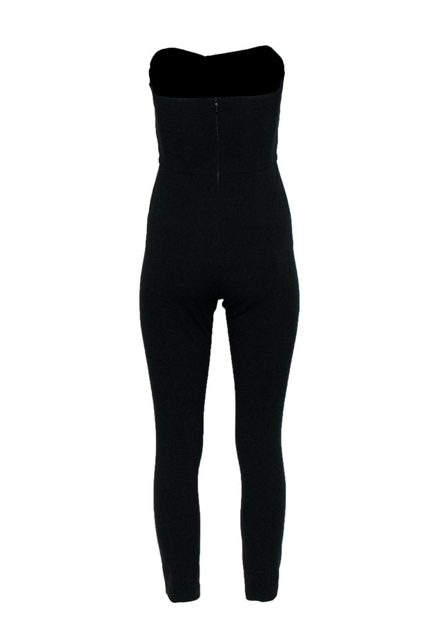 Current Boutique-Black Halo - Black Strapless Skinny Leg Jumpsuit w/ Cutout Sz XS