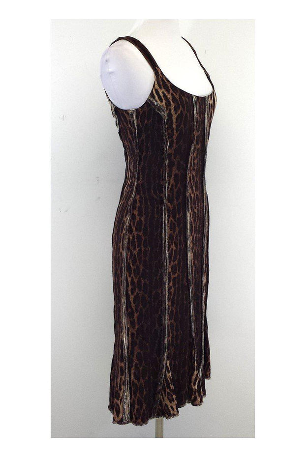 Current Boutique-Blumarine - Brown Cheetah Print Sleeveless Dress Sz 8