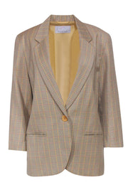 Current Boutique-Bogner - Yellow Plaid Wool Single Button Blazer Sz 8