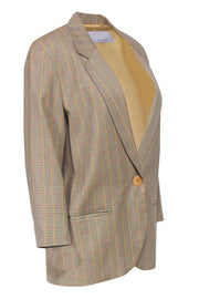 Current Boutique-Bogner - Yellow Plaid Wool Single Button Blazer Sz 8