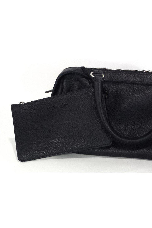 Current Boutique-Bottega Veneta - Black Pebbled Leather Handbag