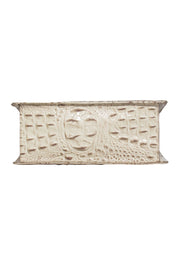 Current Boutique-Brahmin – Ivory Wicker & Crocodile Embossed Leather Satchel