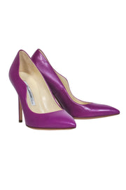Current Boutique-Brian Atwood - Purple Leather Pointed Toe Pumps Sz 7