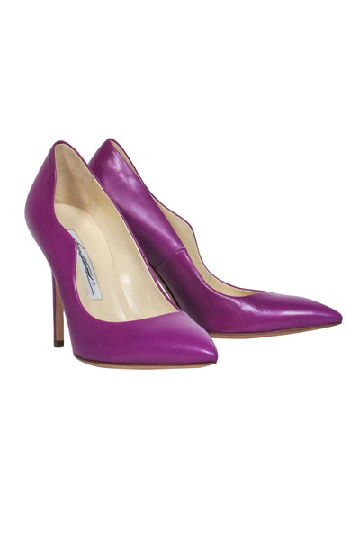 Current Boutique-Brian Atwood - Purple Leather Pointed Toe Pumps Sz 7