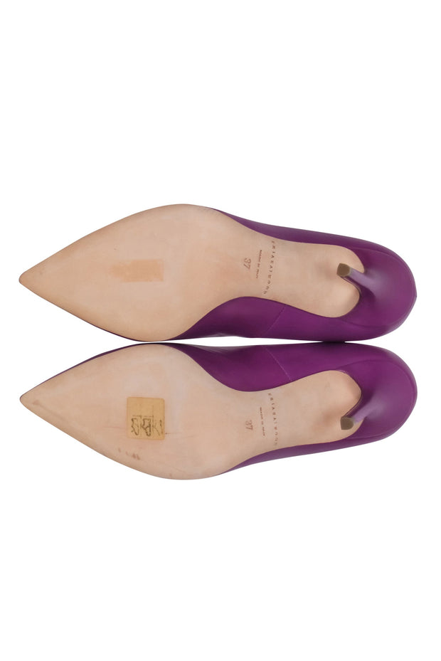 Current Boutique-Brian Atwood - Purple Leather Pointed Toe Pumps Sz 7