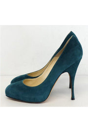 Current Boutique-Brian Atwood - Green Suede Pumps Sz 8
