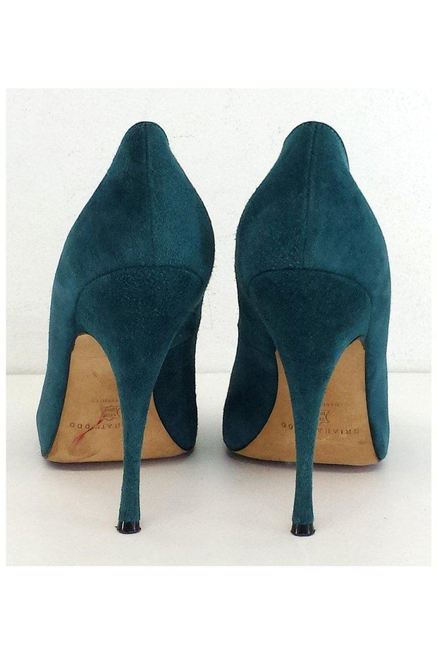 Current Boutique-Brian Atwood - Green Suede Pumps Sz 8
