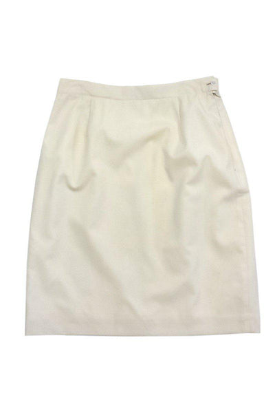Current Boutique-Burberry - Vintage Cream Pencil Skirt Sz M