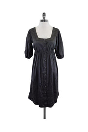 Current Boutique-Calypso - Slate Grey Button Down Peasant Dress Sz XS