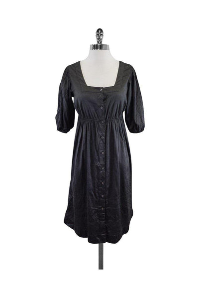 Current Boutique-Calypso - Slate Grey Button Down Peasant Dress Sz XS