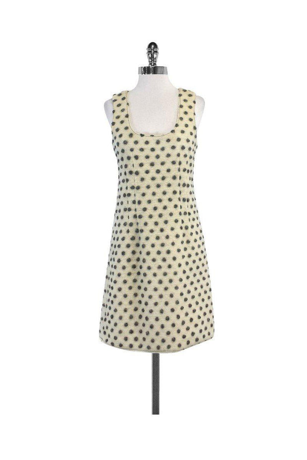 Current Boutique-Calypso - Cream Felted Wool Polka Dot Dress Sz 4