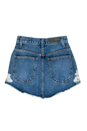 Current Boutique-Carmar - Medium Wash Distressed Zip-Up Denim "Beatrice" Miniskirt Sz 24