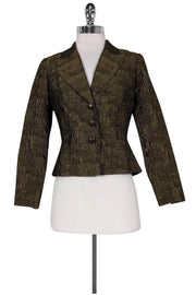 Current Boutique-Carmen Marc Valvo - Bronze Textured Jacket Sz 2