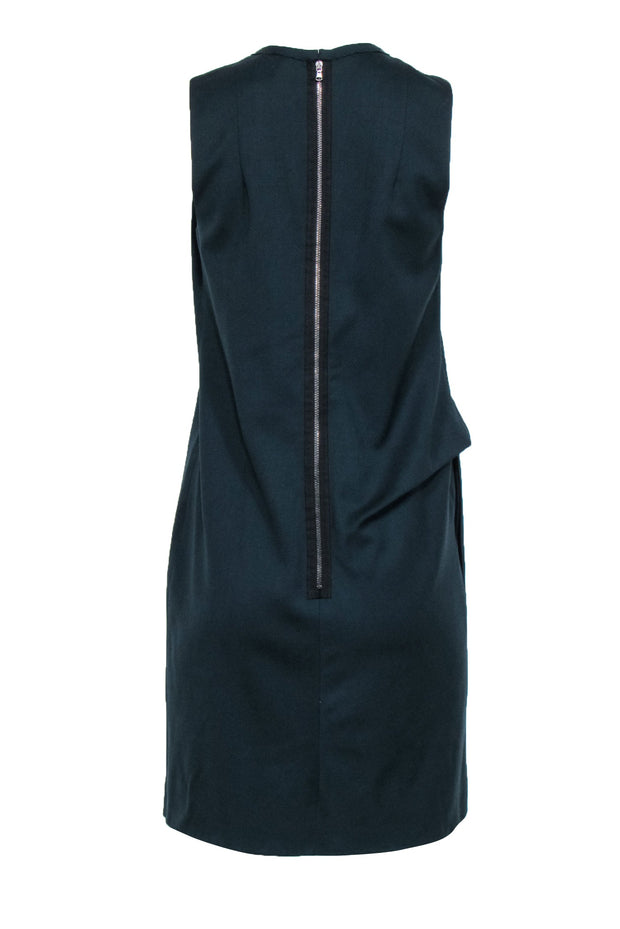 Current Boutique-Carven - Emerald Green Layer Draped Shift Dress Sz 8