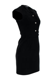 Current Boutique-Carven - Black Sheath Dress w/ Silver Button Detailing Sz 4