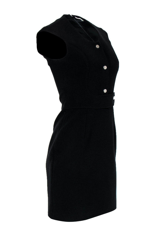 Current Boutique-Carven - Black Sheath Dress w/ Silver Button Detailing Sz 4