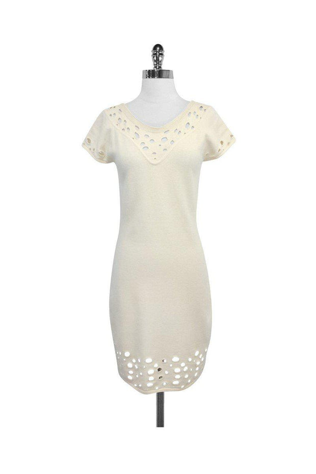 Current Boutique-Catherine Malandrino - Cream Wool & Cashmere Sweater Dress Sz M