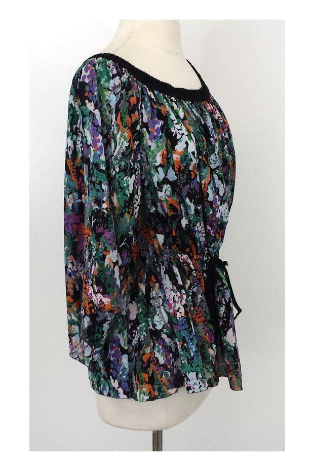 Current Boutique-Catherine Malandrino - Watercolor Print Silk Peasant Blouse Sz 6