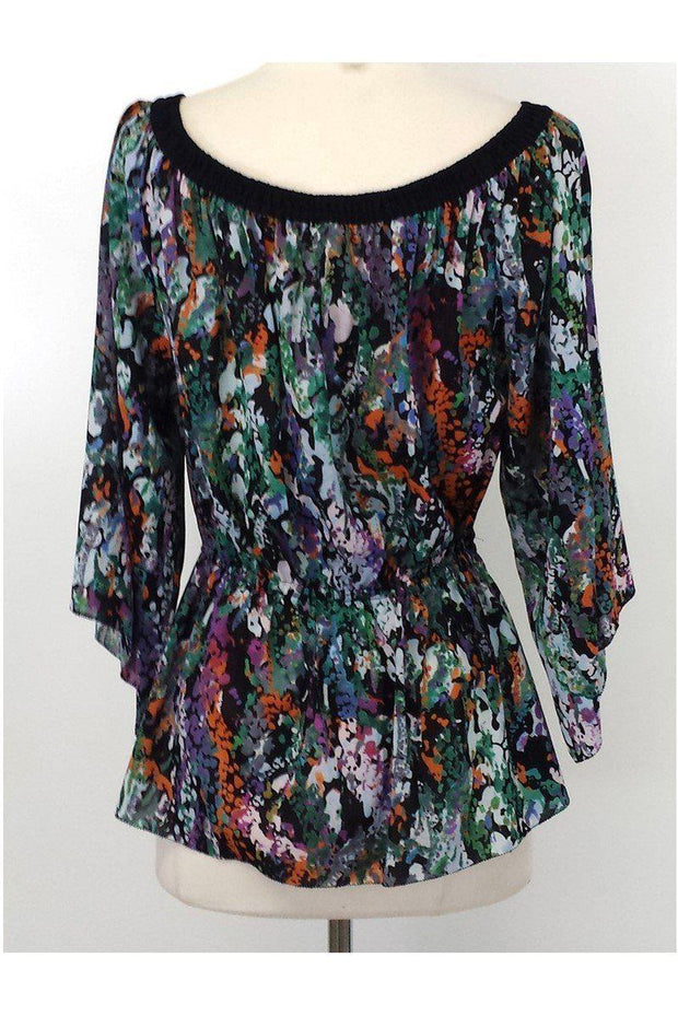 Current Boutique-Catherine Malandrino - Watercolor Print Silk Peasant Blouse Sz 6