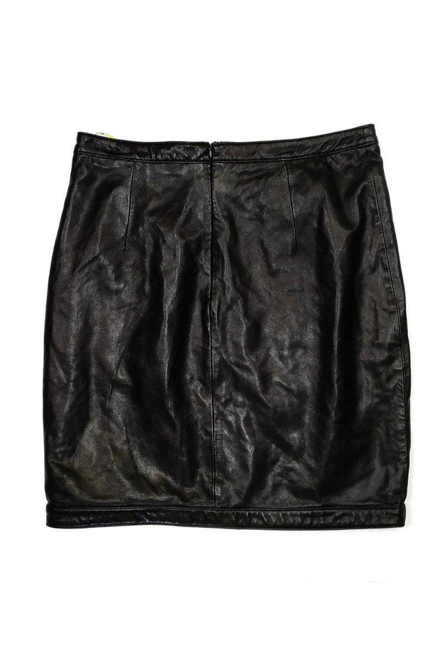 Current Boutique-Catherine Malandrino - Black Leather Skirt Sz 2
