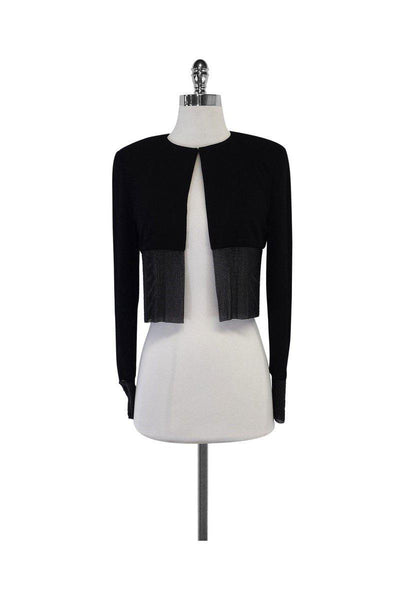 Current Boutique-CD Greene - Black Cropped Beaded Jacket Sz S