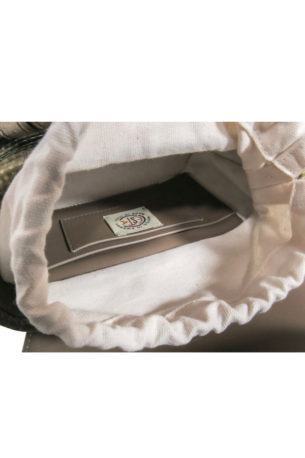 Current Boutique-Cesta - Tan Woven Mini Basket Purse w/ Leather