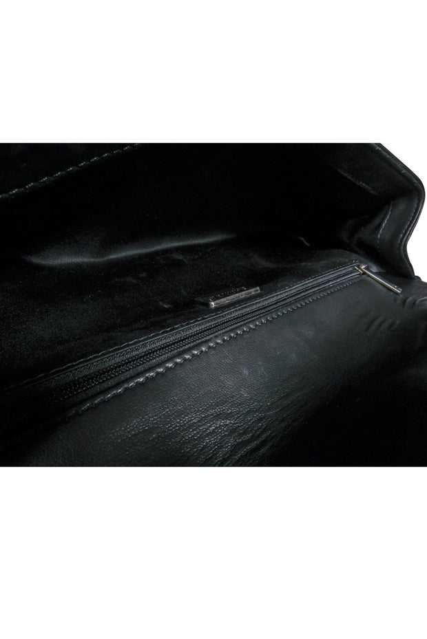 Current Boutique-Chanel - Black Leather Chevron Clutch