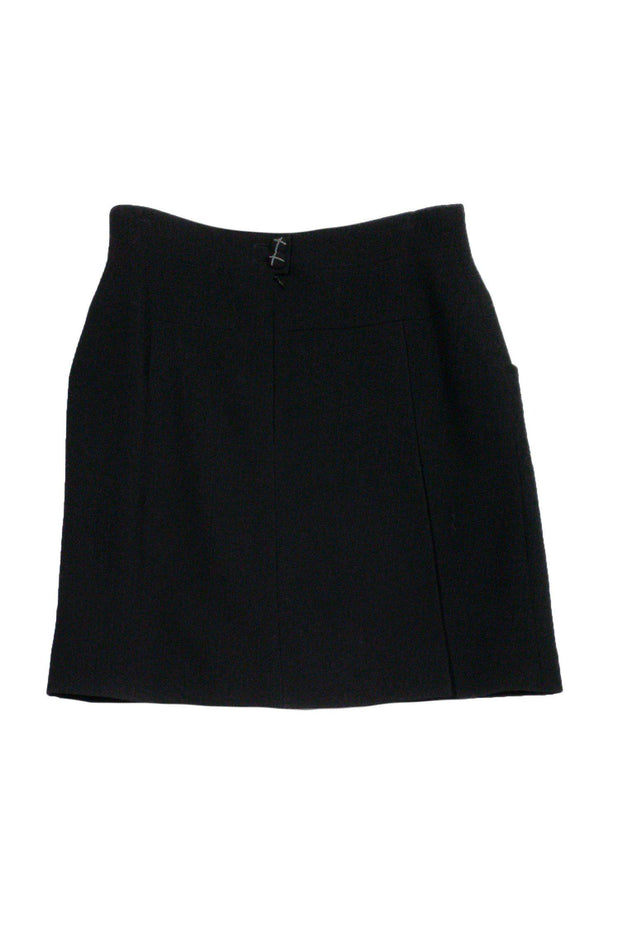 Current Boutique-Chanel - Black Wool Pencil Skirt Sz 12