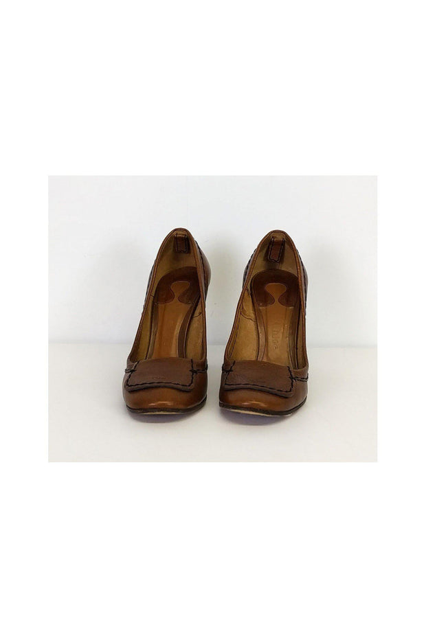 Current Boutique-Chloe - Brown Leather Heels Sz 8.5