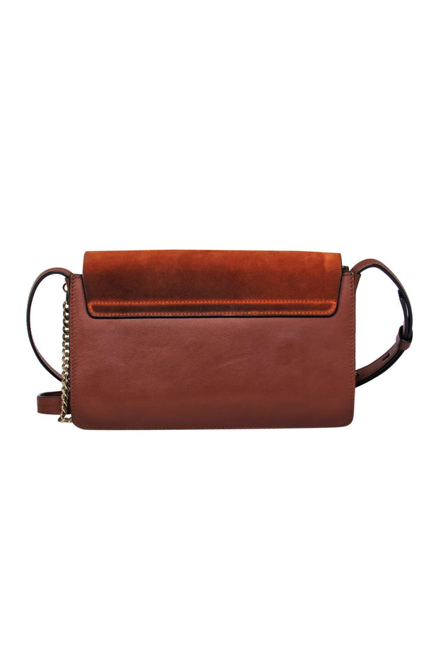 Current Boutique-Chloe - Brown Leather & Suede “Faye” Crossbody w/ Chain Clasp