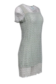 Current Boutique-Chloe - Mint Green Shift Dress w/ Embroidered Overlay Sz S