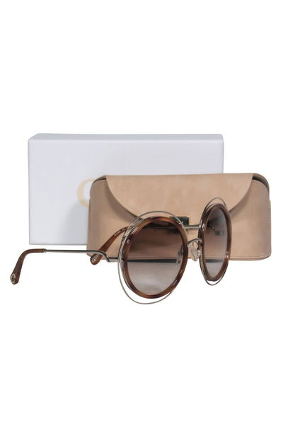 Current Boutique-Chloe - Brown Tortoise Large Round Sunglasses