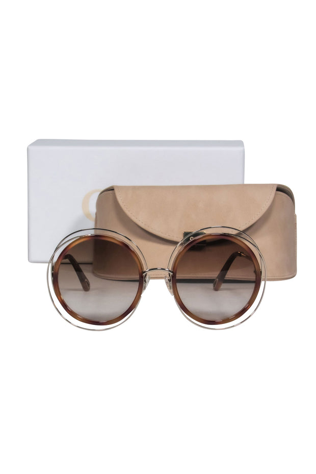 Current Boutique-Chloe - Brown Tortoise Large Round Sunglasses