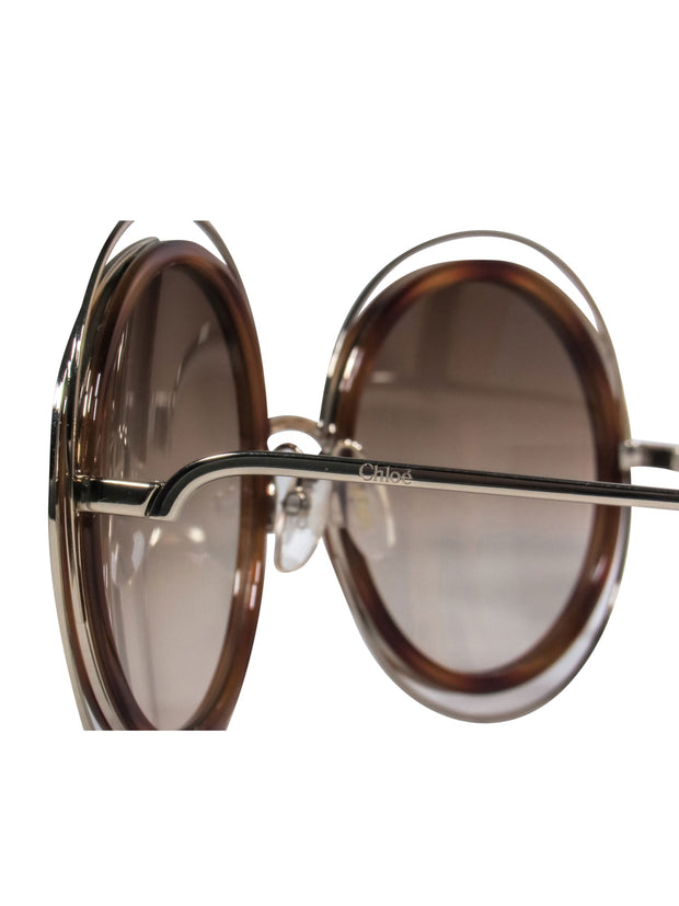 Current Boutique-Chloe - Brown Tortoise Large Round Sunglasses