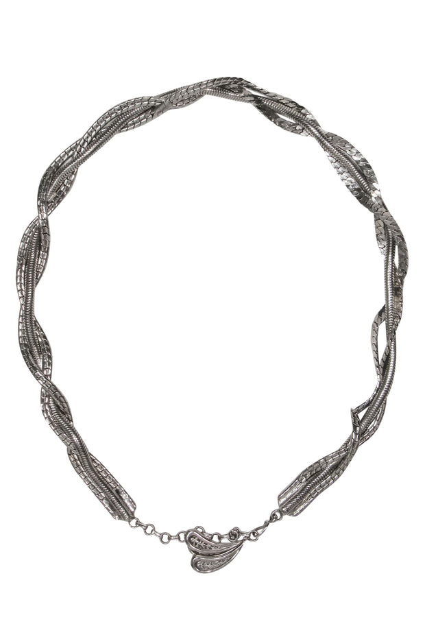 Current Boutique-Christian Dior - Vintage Silver Triple Woven Chain Belt