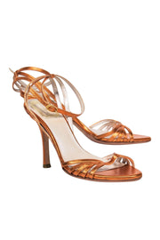 Current Boutique-Christian Dior - Orange Metallic Strappy Pumps Sz 6.5