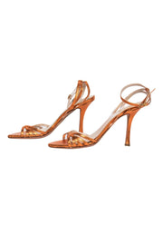 Current Boutique-Christian Dior - Orange Metallic Strappy Pumps Sz 6.5