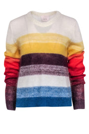 Current Boutique-Cinq a Sept - White & Multicolor Stripe Mohair w/ Wool blend Sweater Sz M