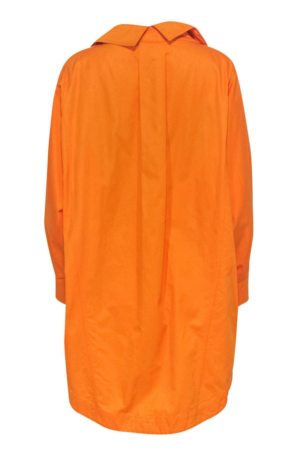 Current Boutique-Claude Montana - Orange Oversized Long Sleeve Cotton Collared Shirt Sz 4
