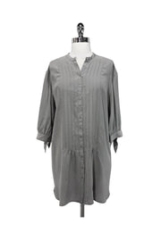 Current Boutique-Club Monaco - Grey 100% Silk Button Down Dress Sz 2